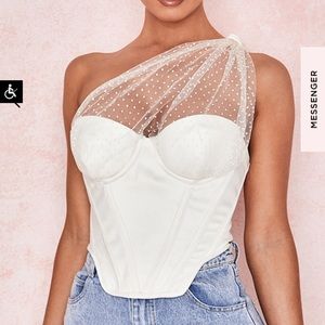 House of CB Kim Ivory Draped Tulle Corset